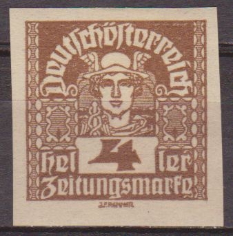 Austria 1920 Scott P30 Sello * Mercurio Sin dentar 4h Osterreich Autriche 